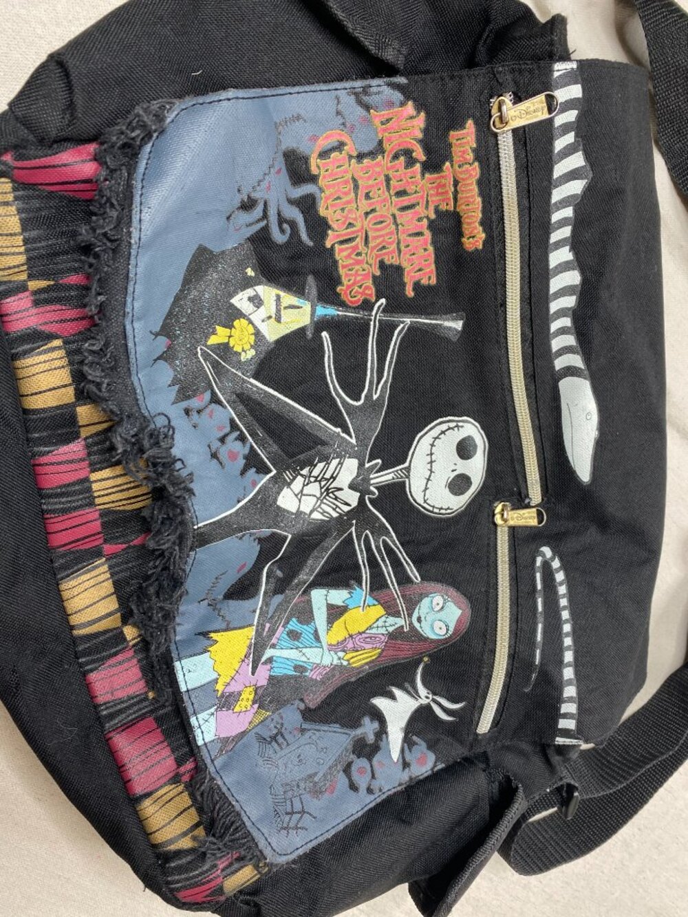 Disney Jack Skellington Nightmare Before Christmas Messenger Bag Black w Strap - Picture 2 of 9